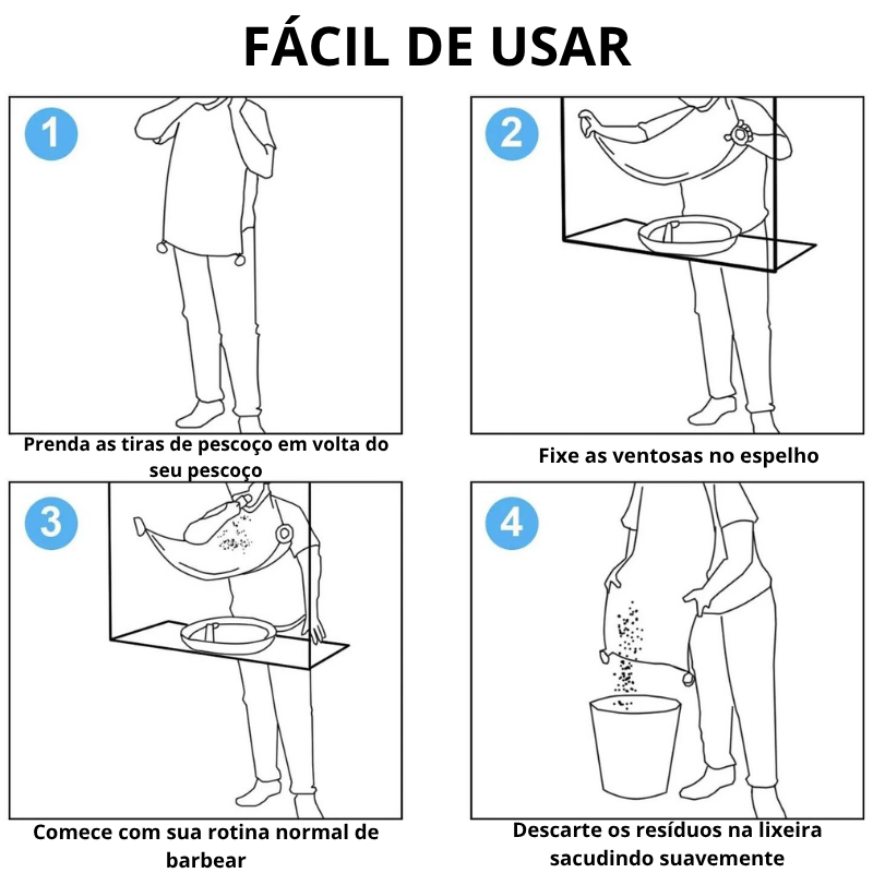 Avental de Barbear com Ventosas