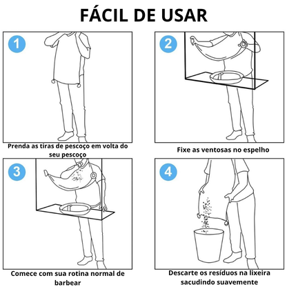 Avental de Barbear com Ventosas